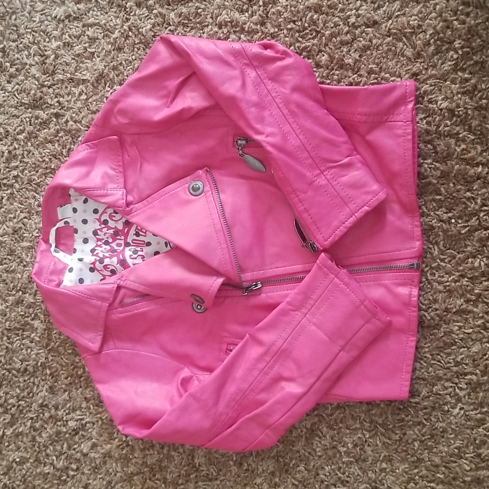 Toddlers Hot Pink Motorcycle Jacket